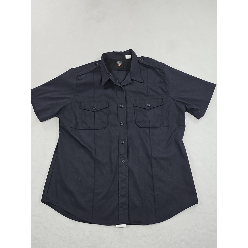 Men's Short-Sleeve Utility Button-Down Shirt - N Blue Shoulder 17 Chest 44